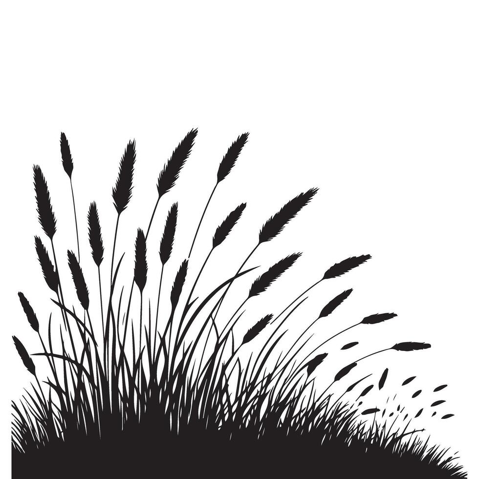 Elegant Silhouette Grass Art Illustration for Design Projects vector