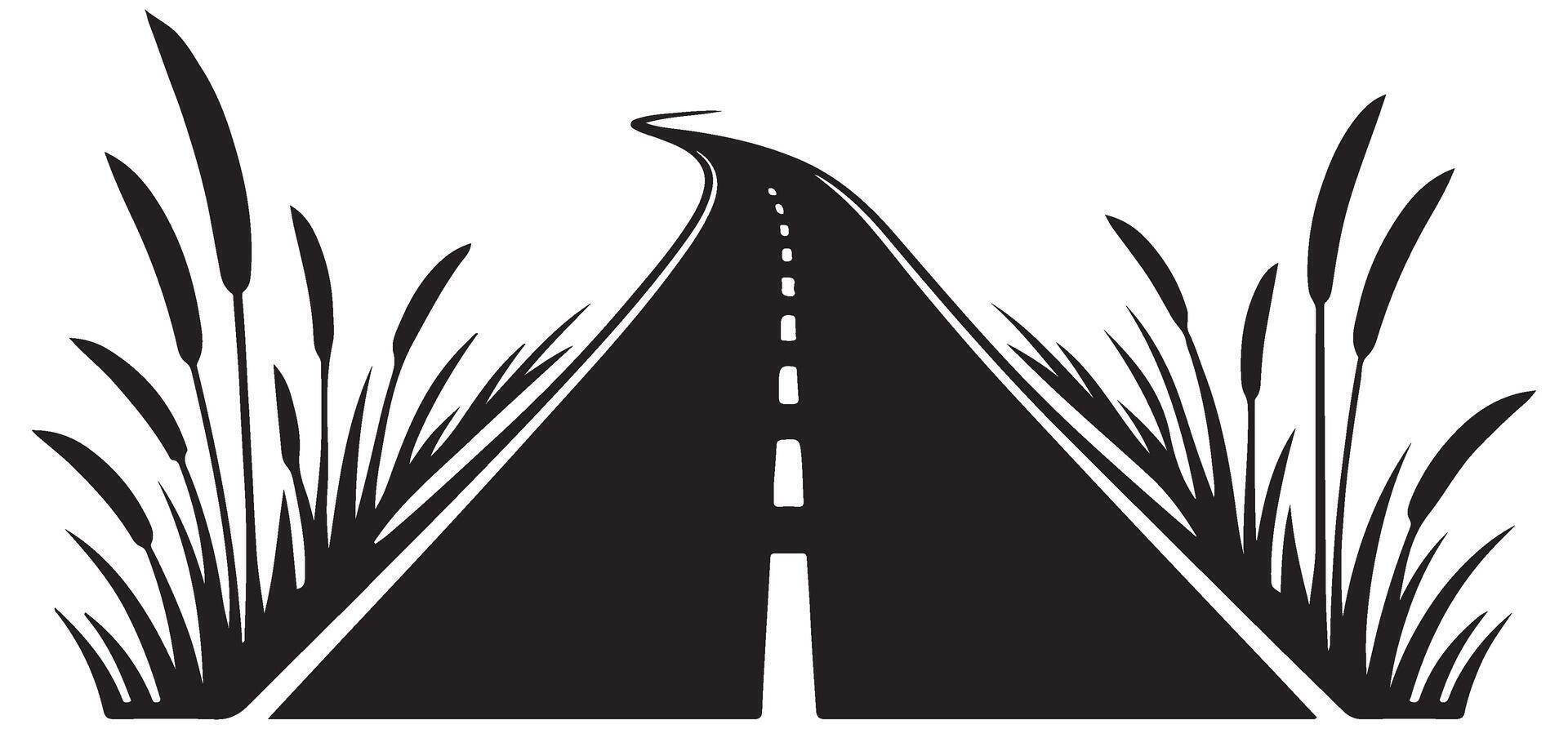 Scenic Road Trip Through Nature A Long Journey Destination vector