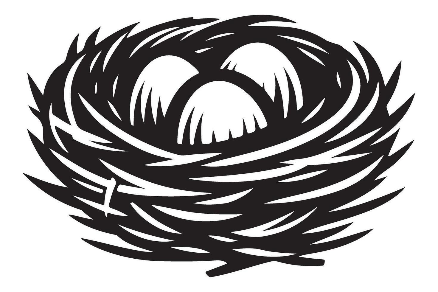 Illustration Graphic of a Bird Nest with Eggs Clipart vector