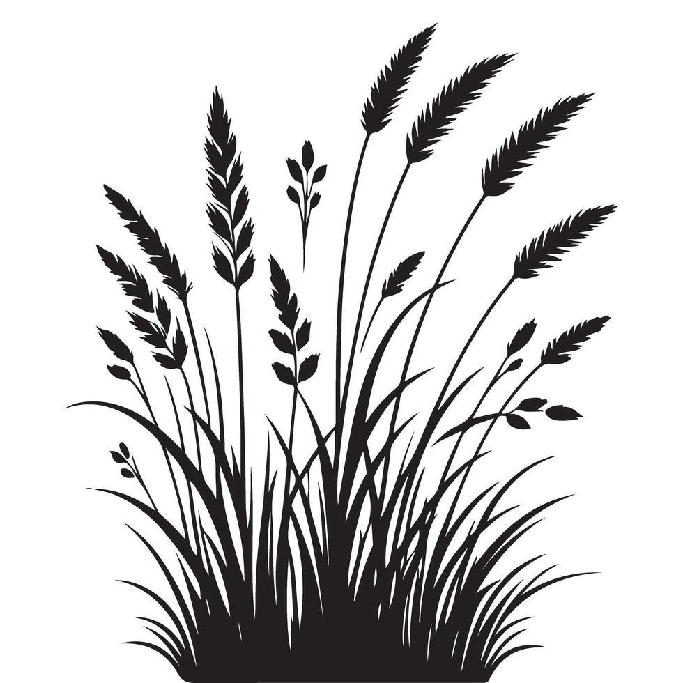 Black and White Grass Illustration Nature Field Background vector