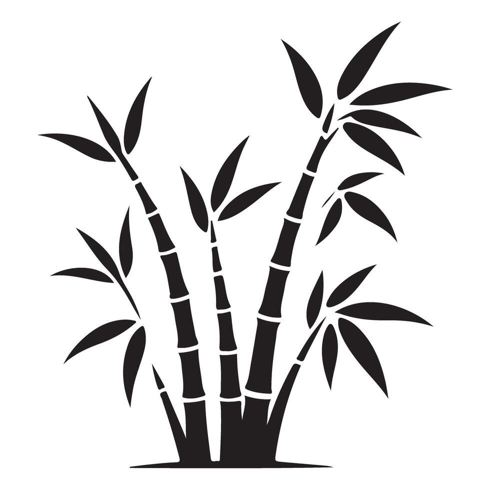 Graphic of Bamboo Plant Stem with Leaves Illustration vector