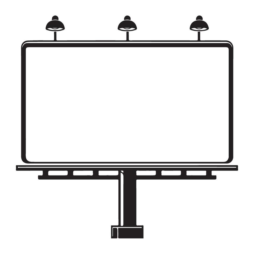 Blank Billboard Signage with Spotlights Illustration Graphic vector