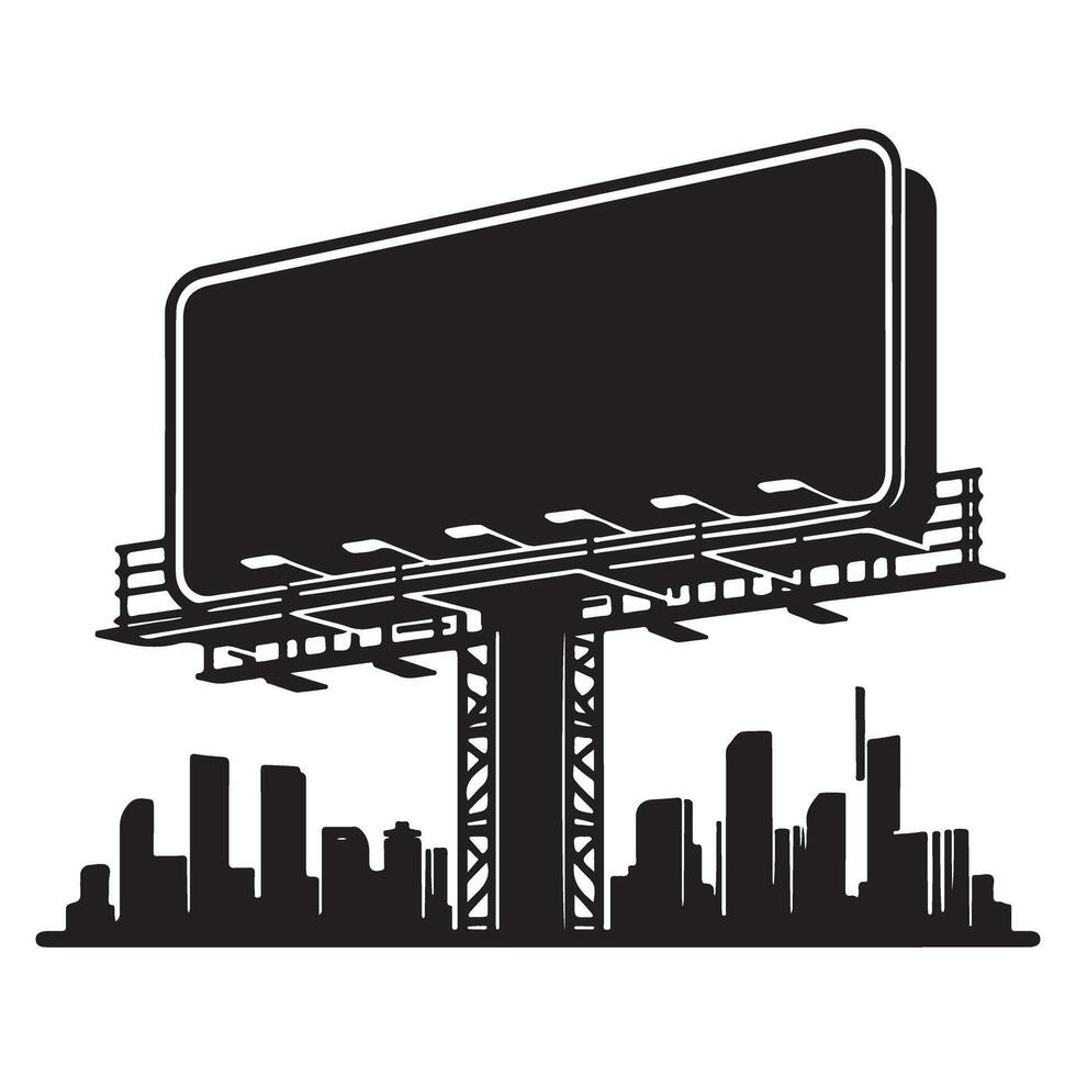 Blank Billboard Silhouette Design Image for Advertising and Marketing vector