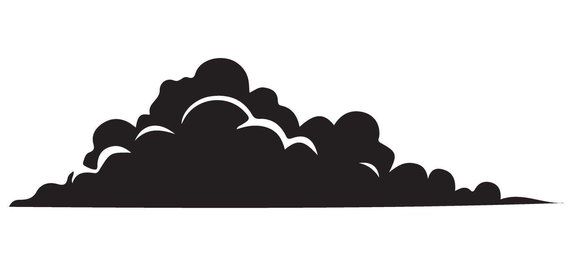 Detailed dark cloud silhouette illustration for creative projects vector