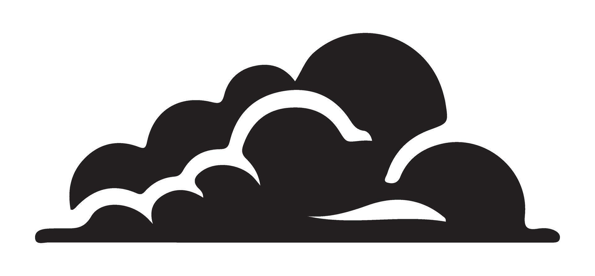 Stylish dark cloud silhouette clip art for atmospheric effects vector
