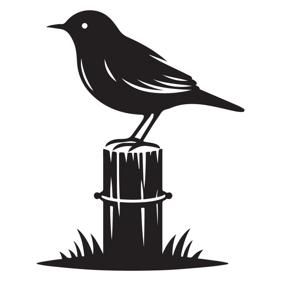 Bird Perched Silhouette Illustration A Symbol of Peace vector