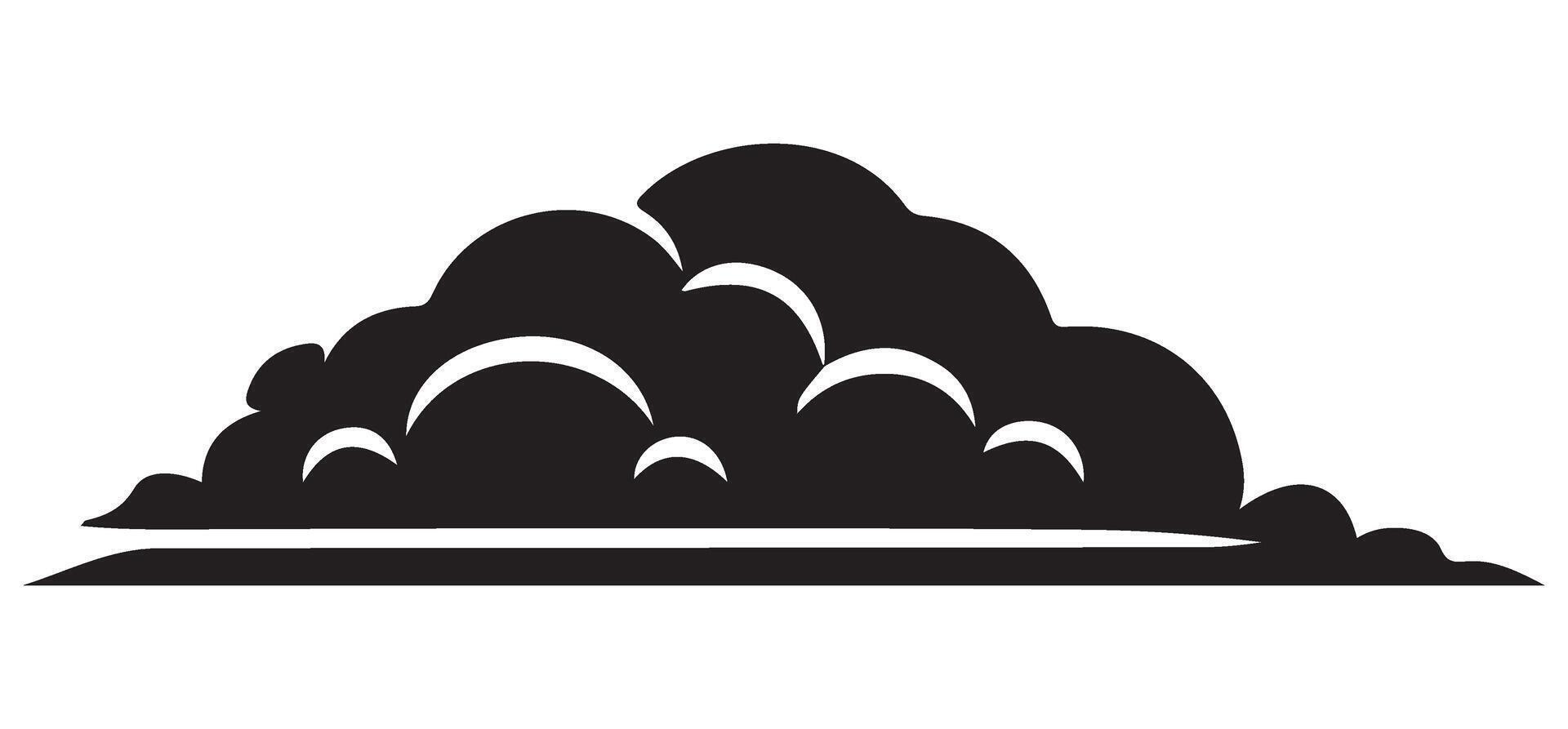 Layered Cloud Silhouette Perfect for Simple Atmospheric Graphics vector