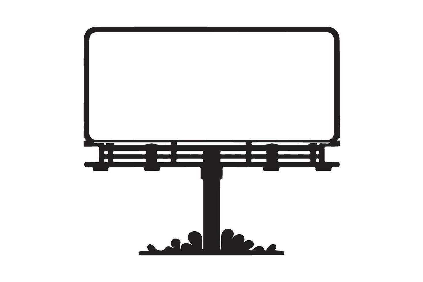 Blank Billboard Silhouette Advertisement Space Outdoor Sign Illustration vector