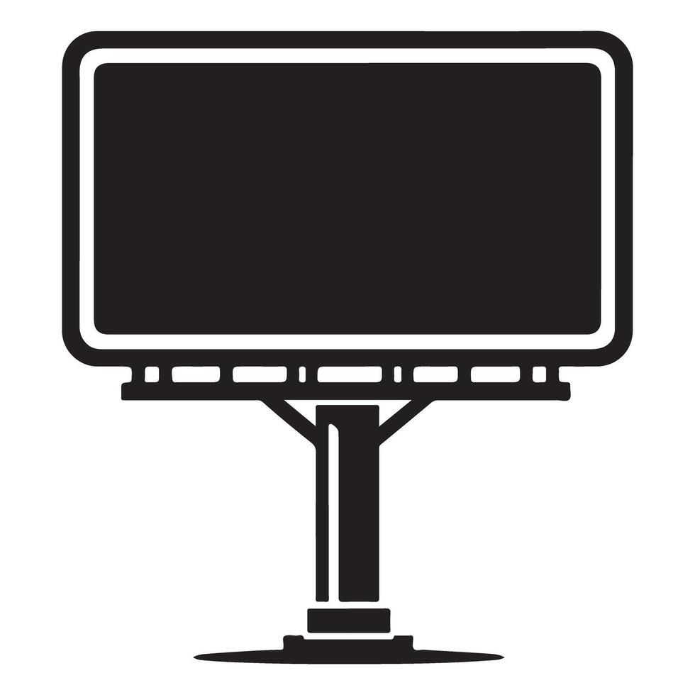 Billboard Advertisement Space Black Silhouette Illustration Isolated Design vector