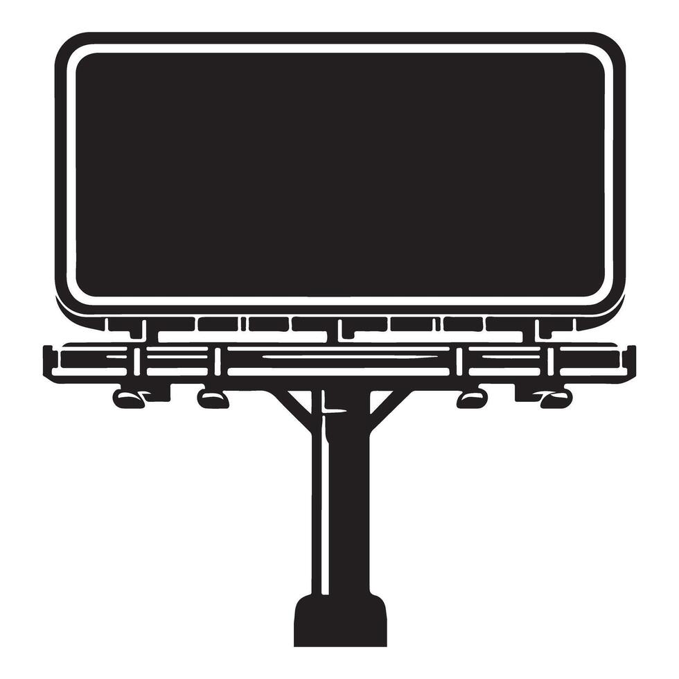 Silhouette of a blank billboard space for marketing promotion vector