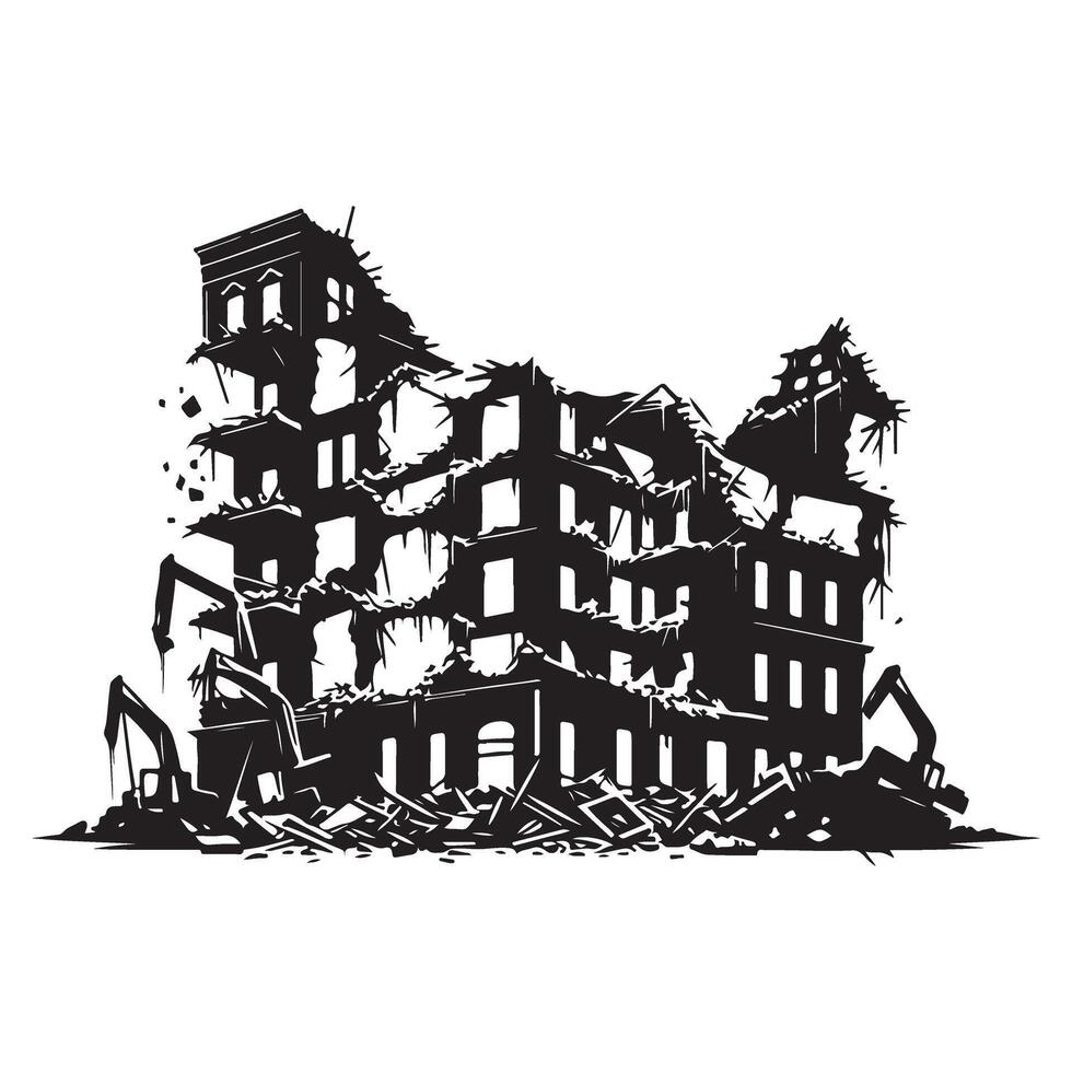 Building Demolition and Urban Renewal Construction Art Image vector