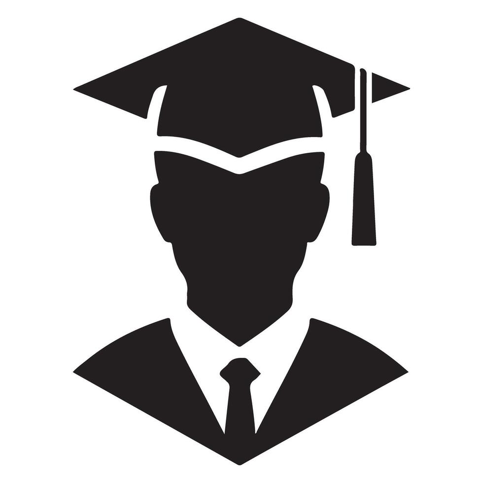 Graduate Student Silhouette Illustration Embracing Academic Excellence and Achievement vector