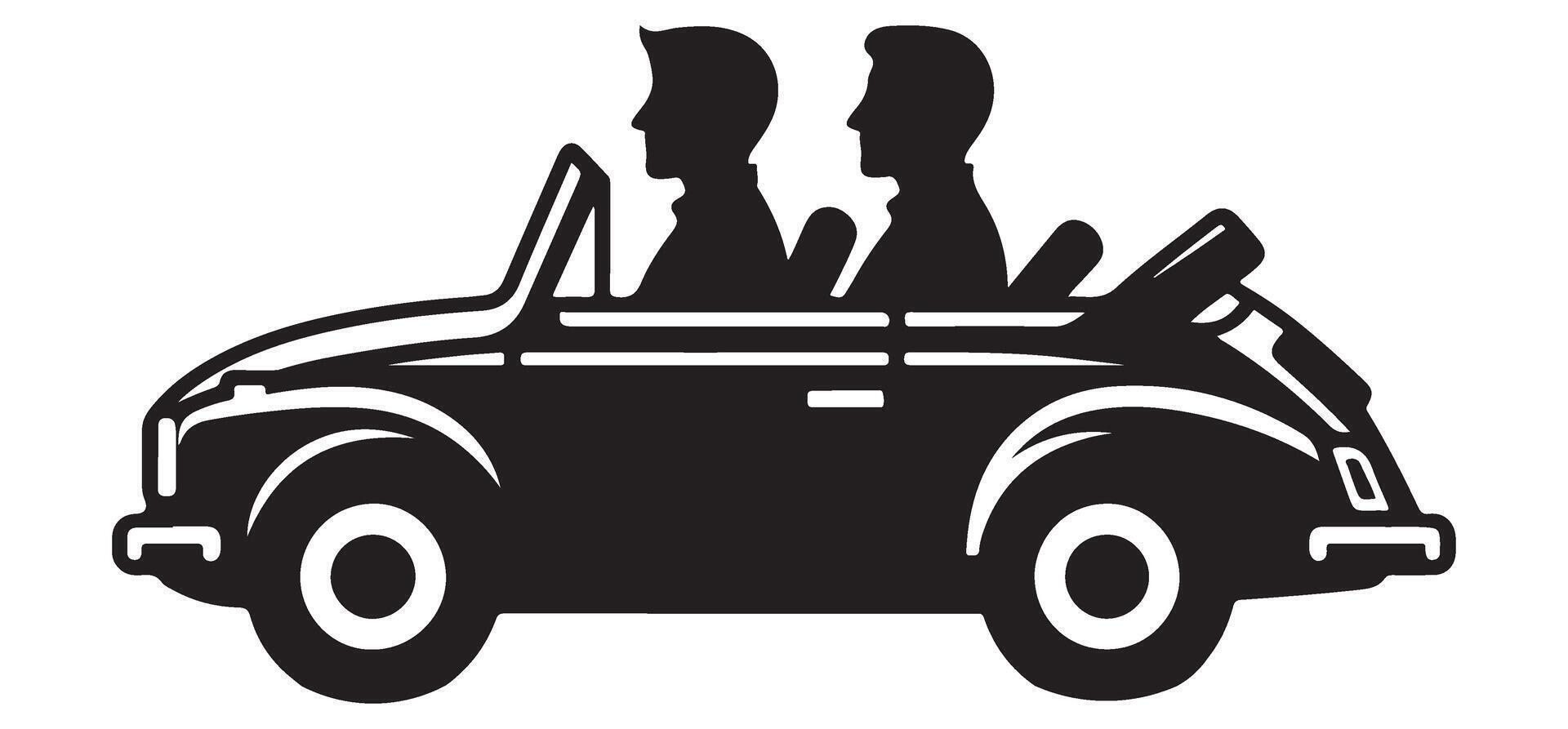 Stylish Silhouette Convertible Car Illustration for Automotive and Travel Enthusiasts vector