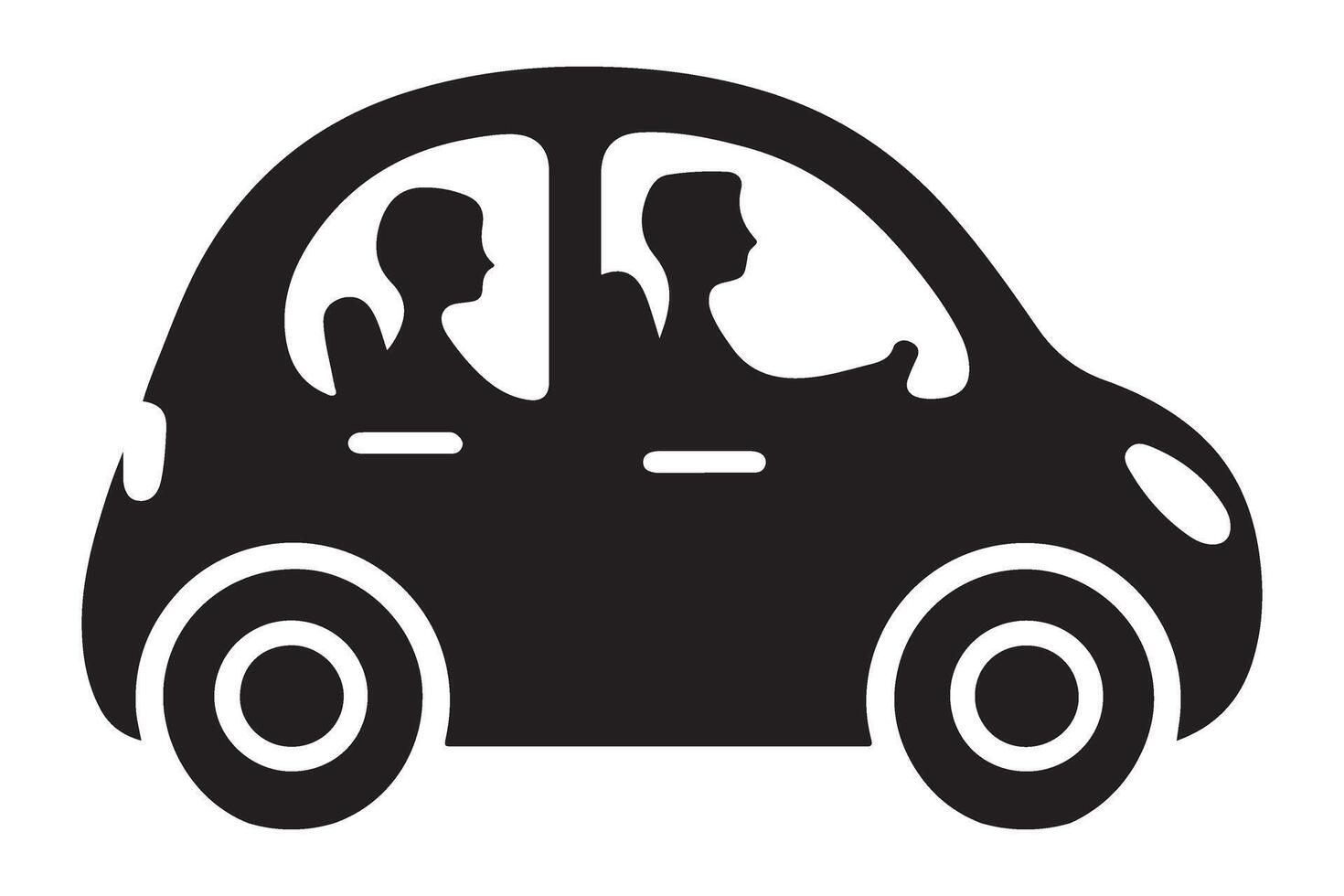 Car with people silhouette illustration transport travel design vector
