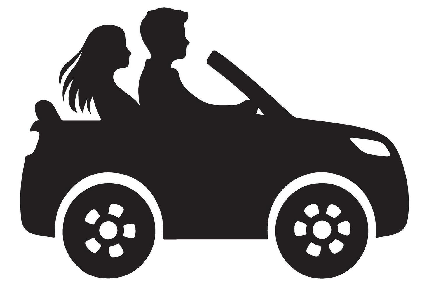 Convertible Car Silhouette Illustration Representing Travel and Open Road Adventures vector