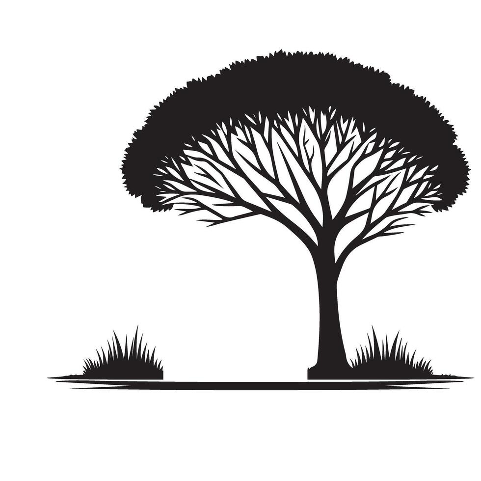 Tree Silhouette Nature's Beauty for Graphic Projects vector