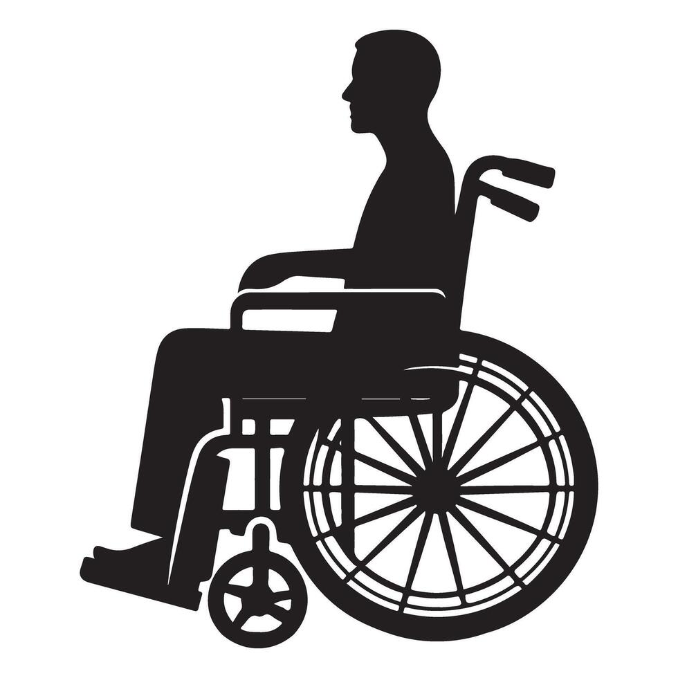 Accessibility Silhouette Illustration Mobility Wheelchair User for Inclusive Design vector