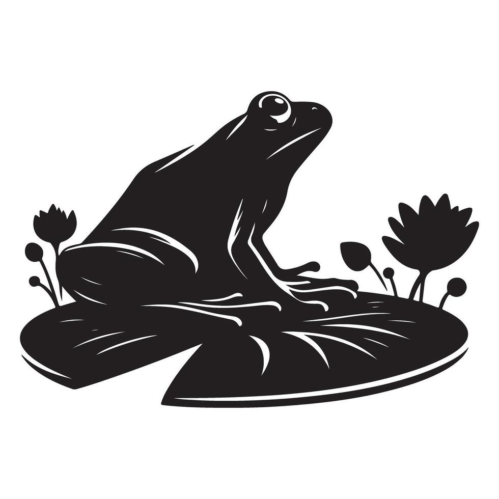 Serene Frog on Lily Pad Art for Peaceful Design vector