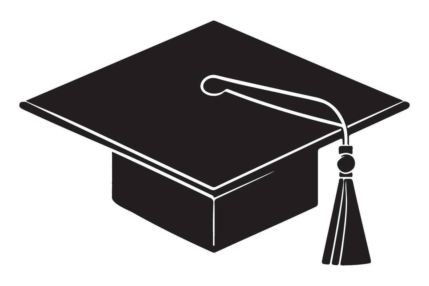 Graduation Cap Silhouette Graphics For Academic Achievement Design vector