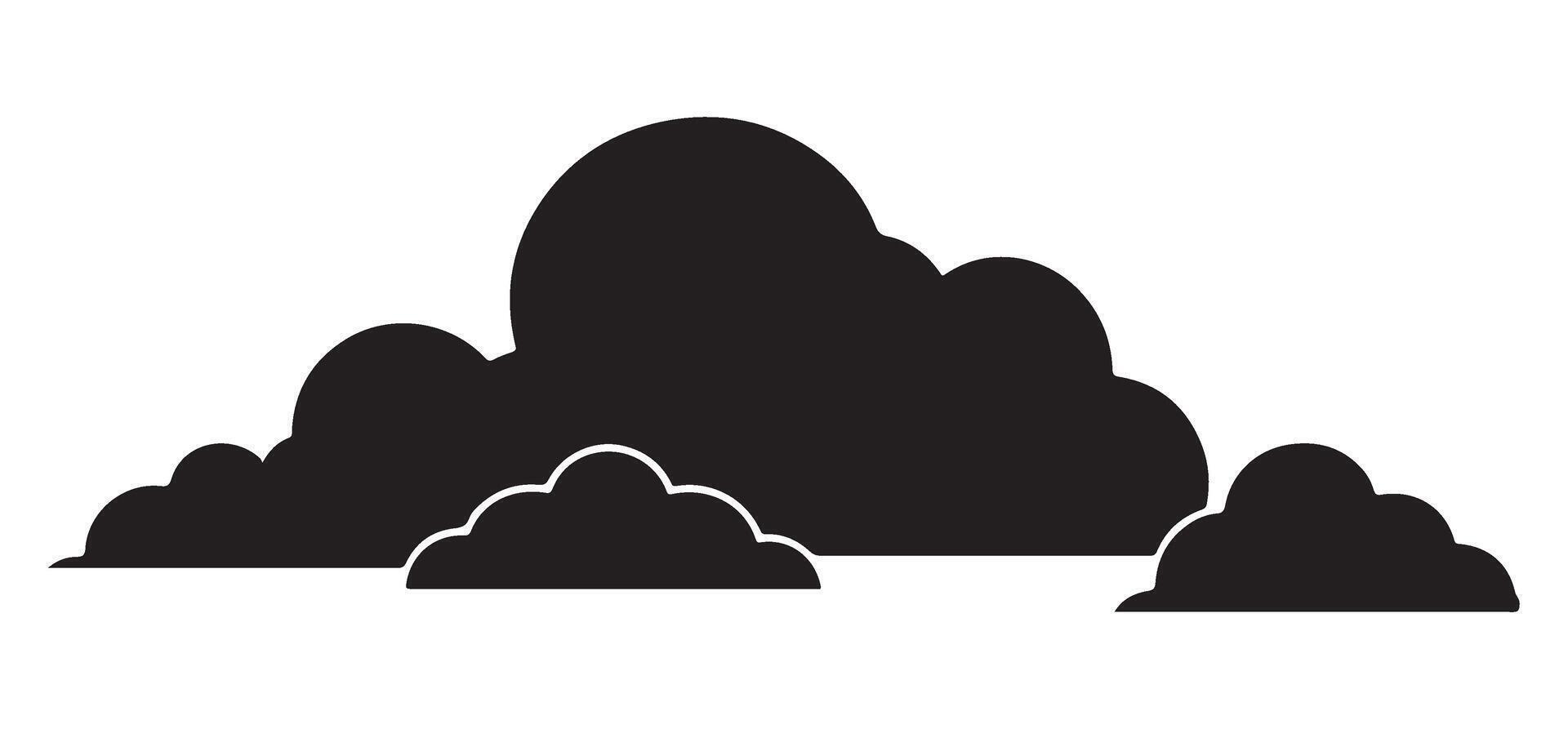 Dark Cloud Silhouette Weather Element Illustration Isolated Design vector