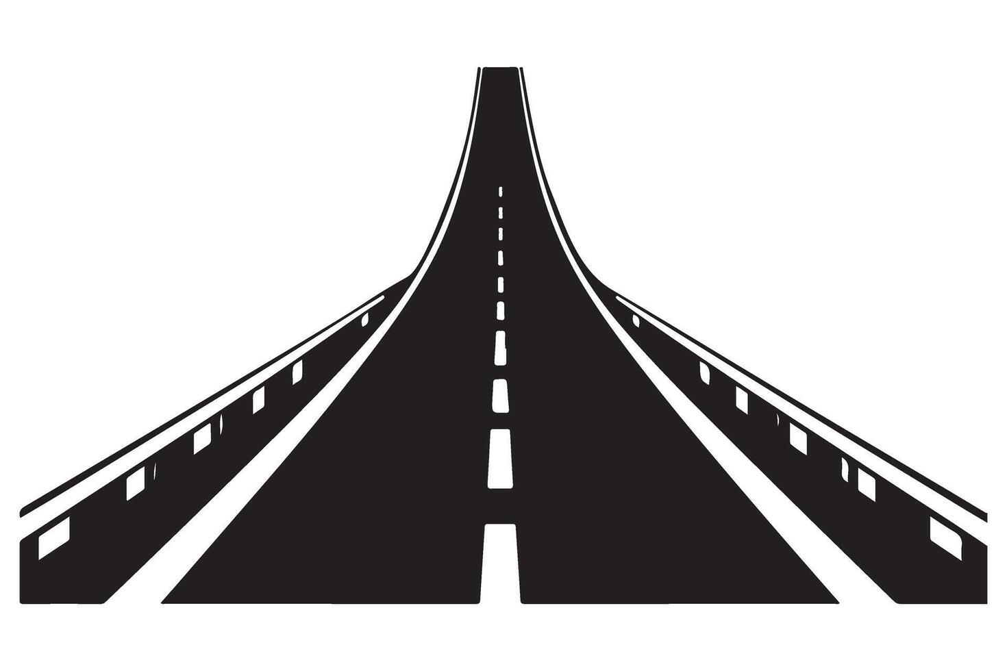 Upward sloping highway illustration for journey and progress vector