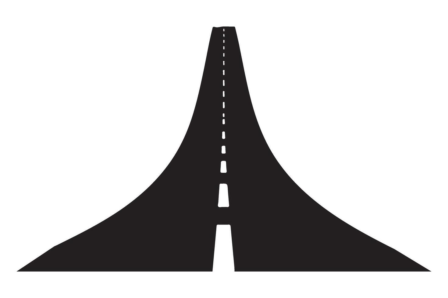 Black and White Highway Silhouette A Metaphor for Success Pathway vector