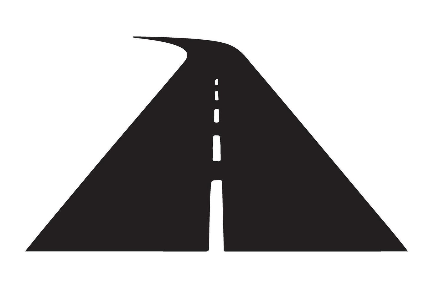 Simple Straight Road Path Silhouette Illustration vector