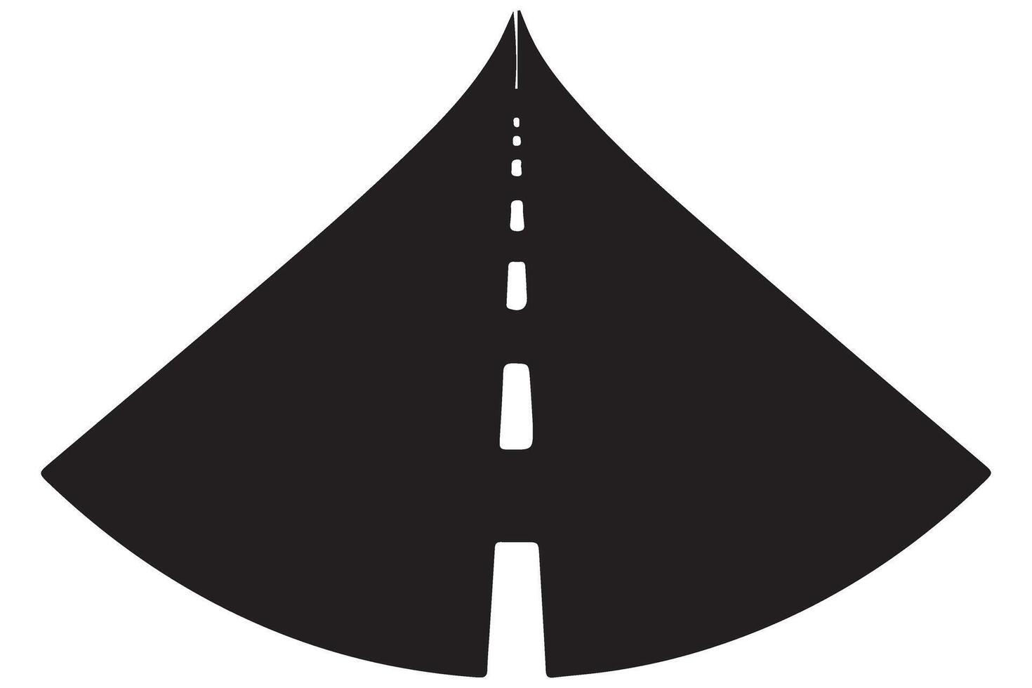 Road receding perspective transportation route illustration with center divider vector