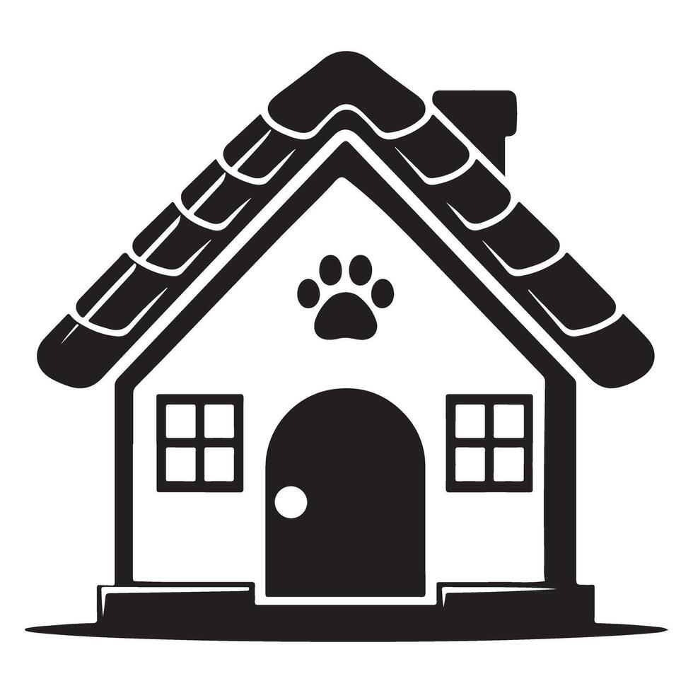 Dog House Silhouette Image for Pet Lover Designs vector