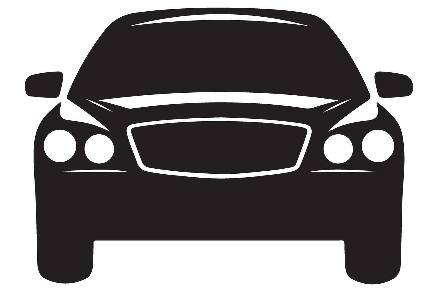 Silhouette of Modern Car Front View Illustration Graphics vector