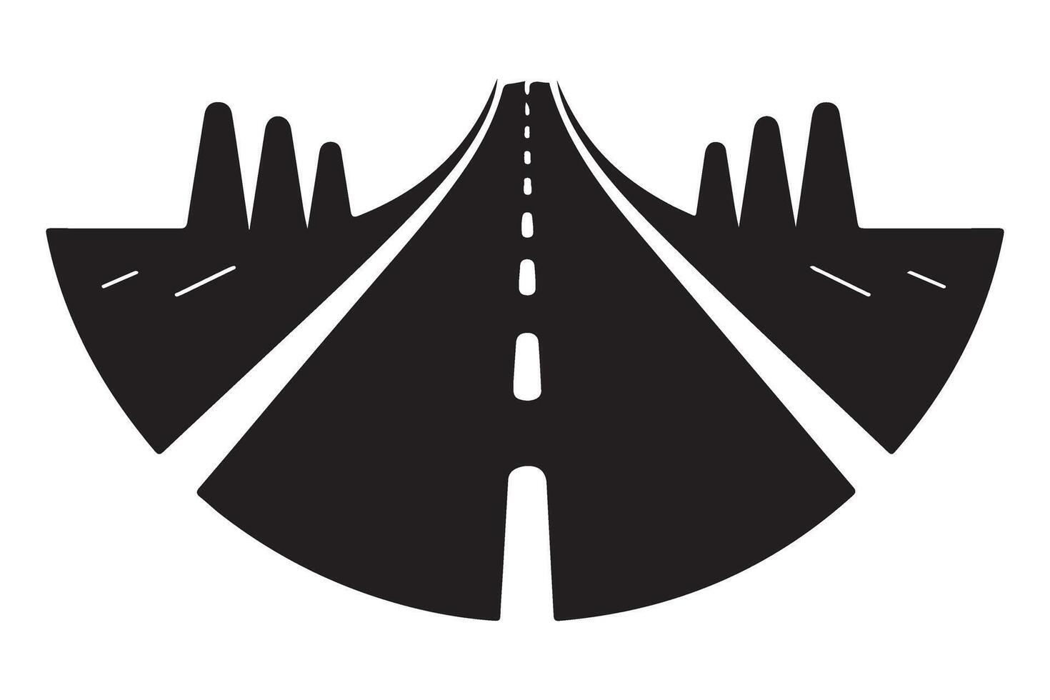 Road Landscape Silhouette Design Transportation Infrastructure Illustration vector