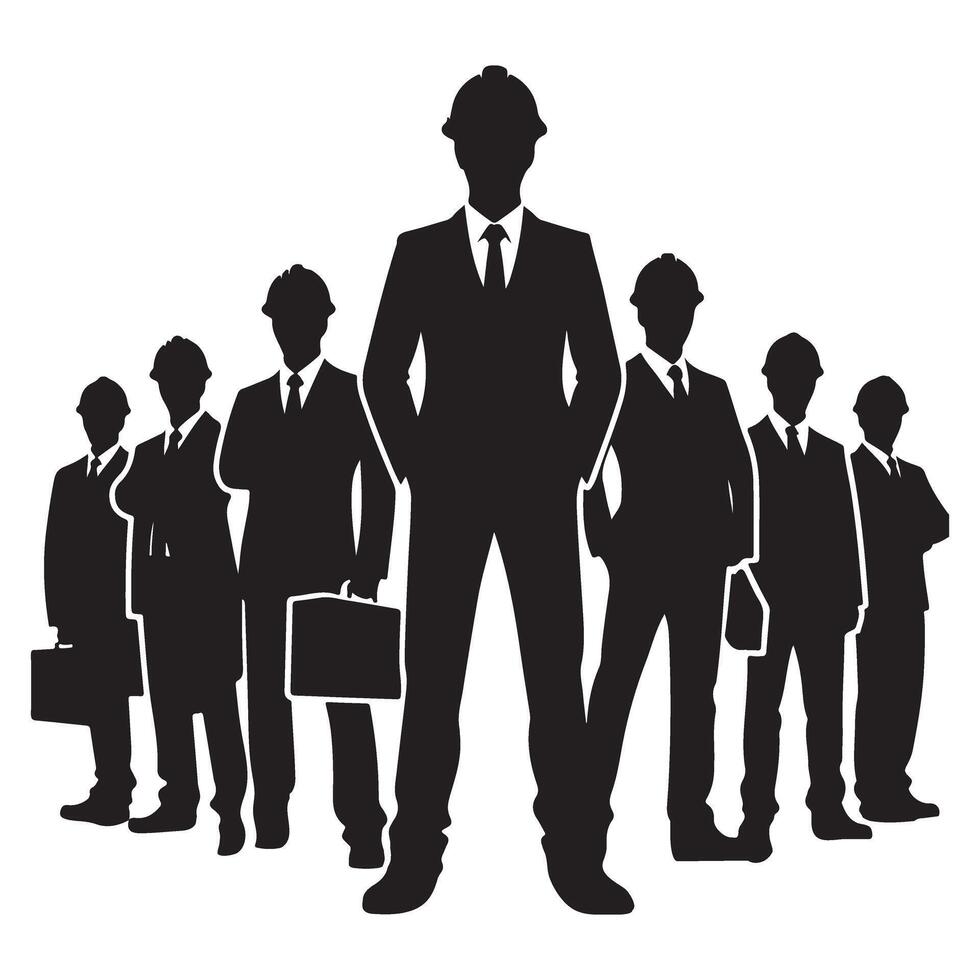 Team of Business People Silhouette Illustration Corporate Leadership vector