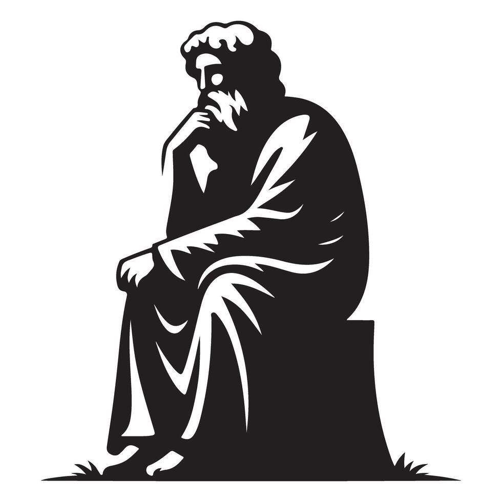 Philosopher Silhouette Illustration for Intellectual Designs vector