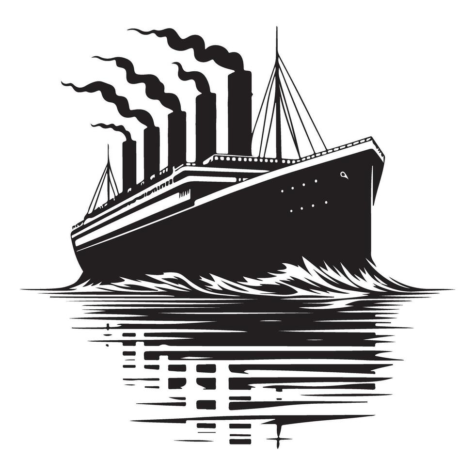 Majestic Titanic Ocean Liner Illustration for Maritime History Enthusiasts vector