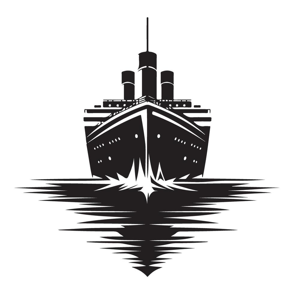 Majestic Titanic Sailing Silhouette Illustration Graphic Ocean Liner vector