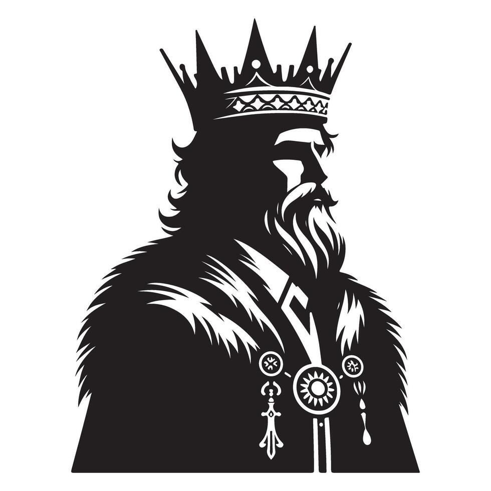 Majestic King Silhouette Illustration Design for Apparel vector