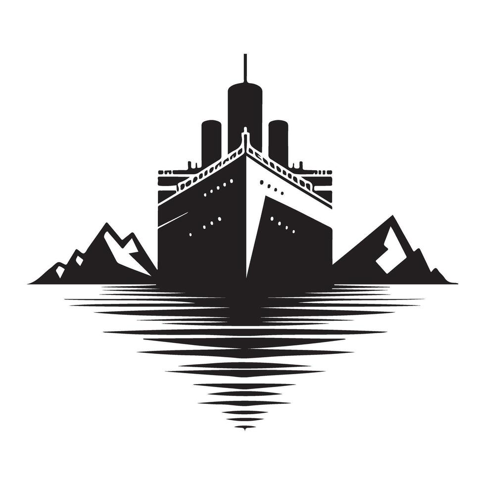 Titanic Iceberg Encounter Illustration Graphic Symbolic Disaster Story vector