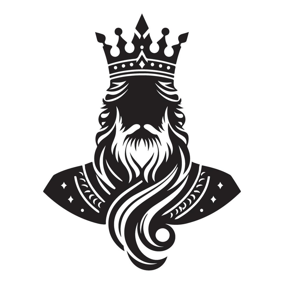 Royal King Silhouette Illustration Design for Game Assets vector