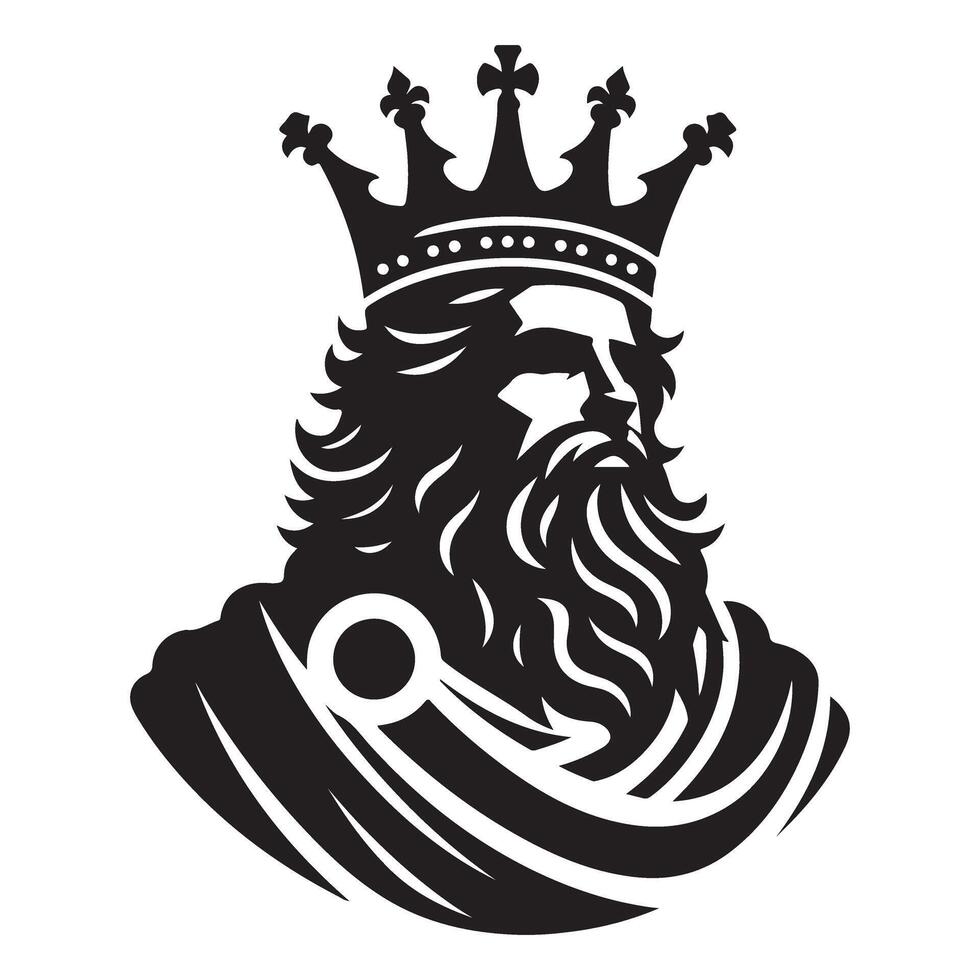 King Silhouette Illustration Design for Royalty Concepts vector