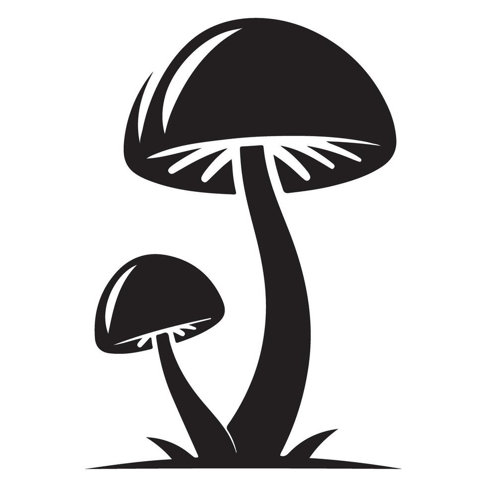 Black Mushroom Duo Silhouette Illustration for Your Design Needs vector