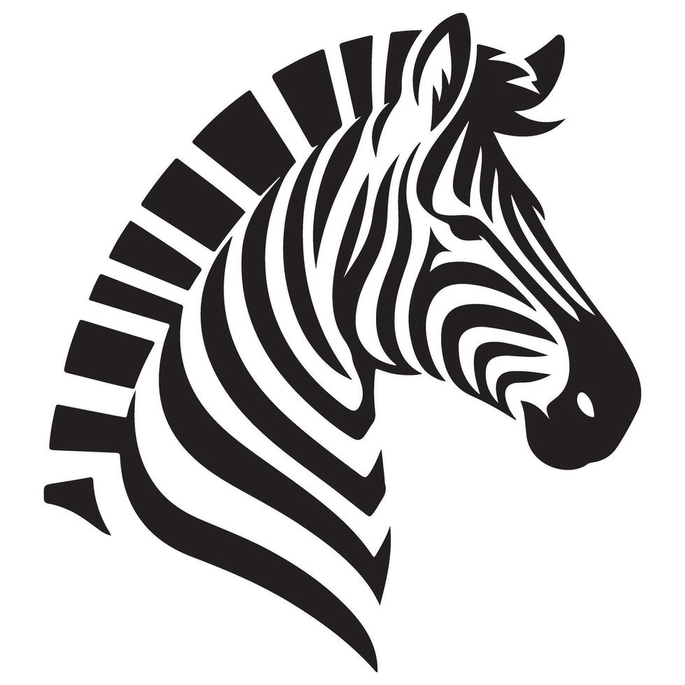 Striking Zebra Head Art for Logo Designs and Branding vector