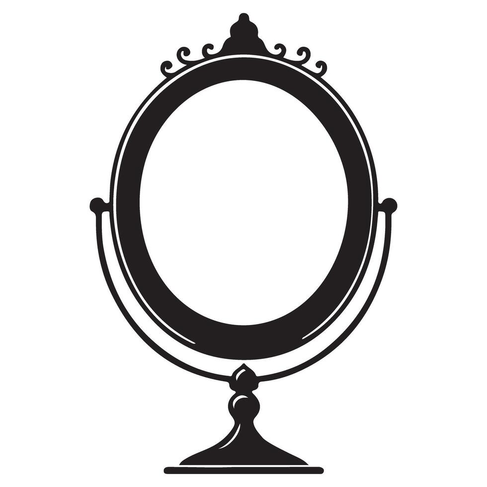 Elegant Vanity Mirror Silhouette Art for Interior Design vector