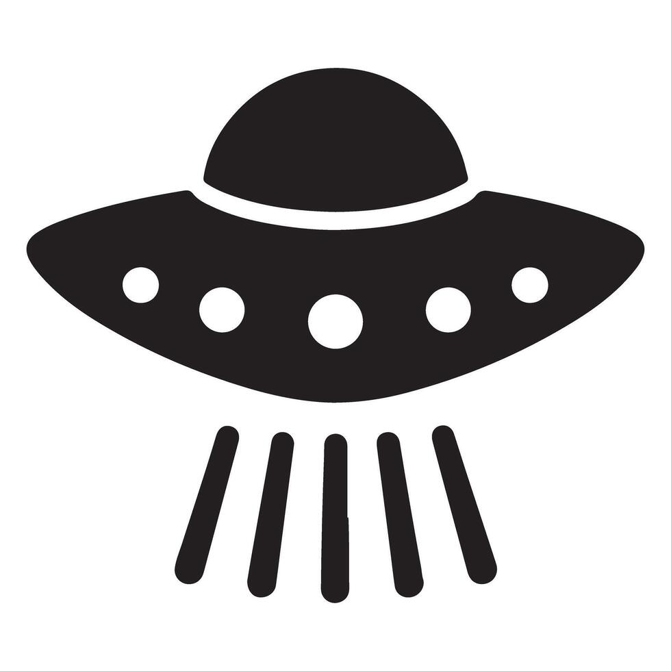 Simple UFO Illustration Clipart Alien Flying Object Design vector