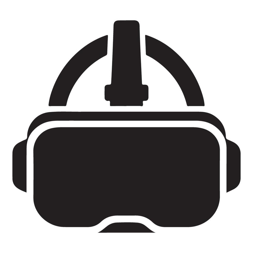 Virtual Reality VR Headset Illustration Black Color Design vector