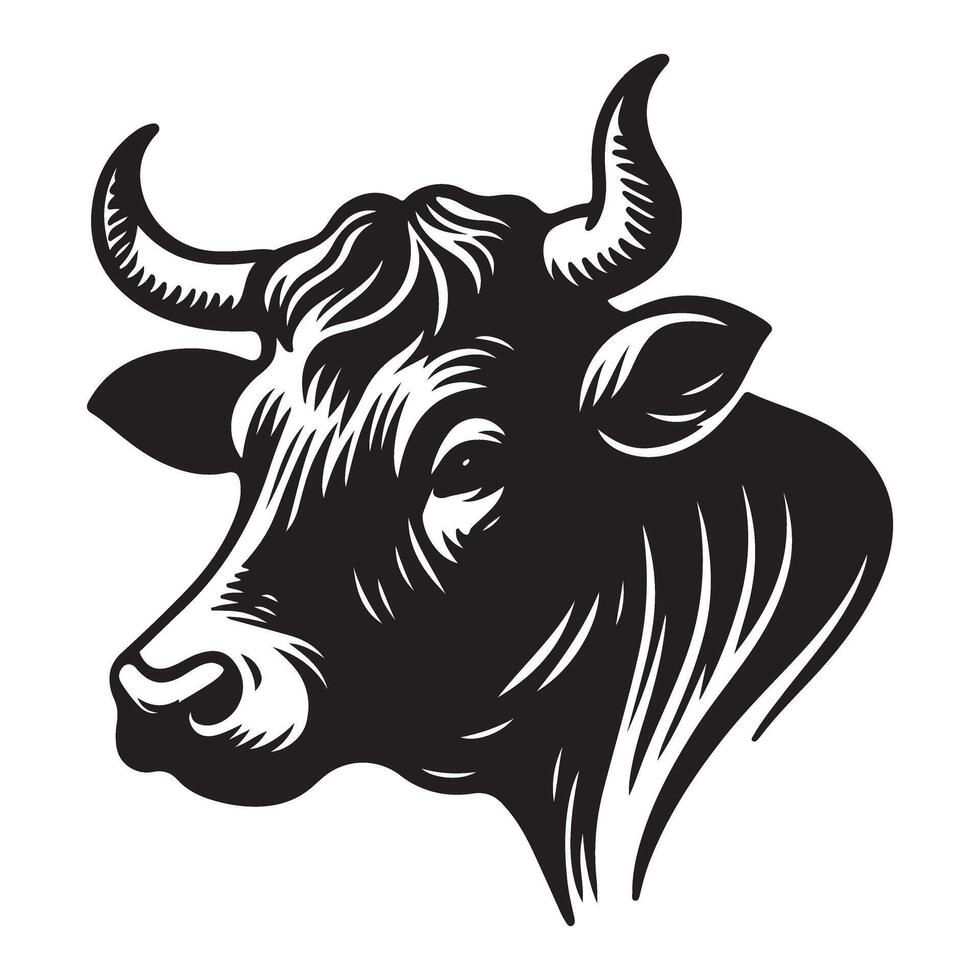 Strong Bull Silhouette Illustration for Farm or Agriculture Concepts vector