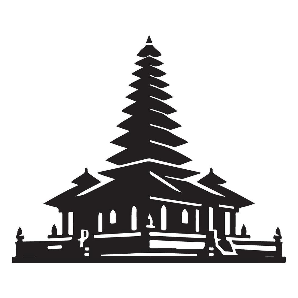 Stylized Balinese Temple Graphic Art for Print or Digital vector