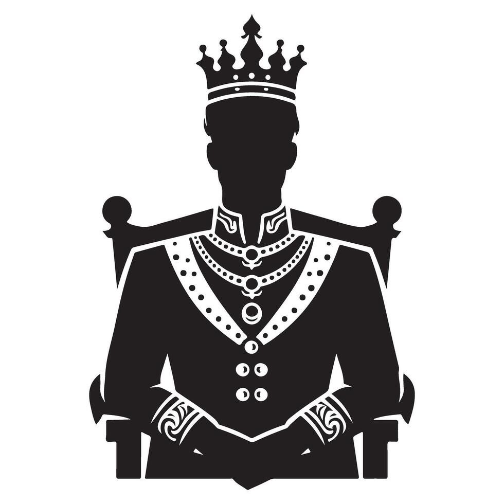 Silhouette of a King on Throne Illustration of Authority vector