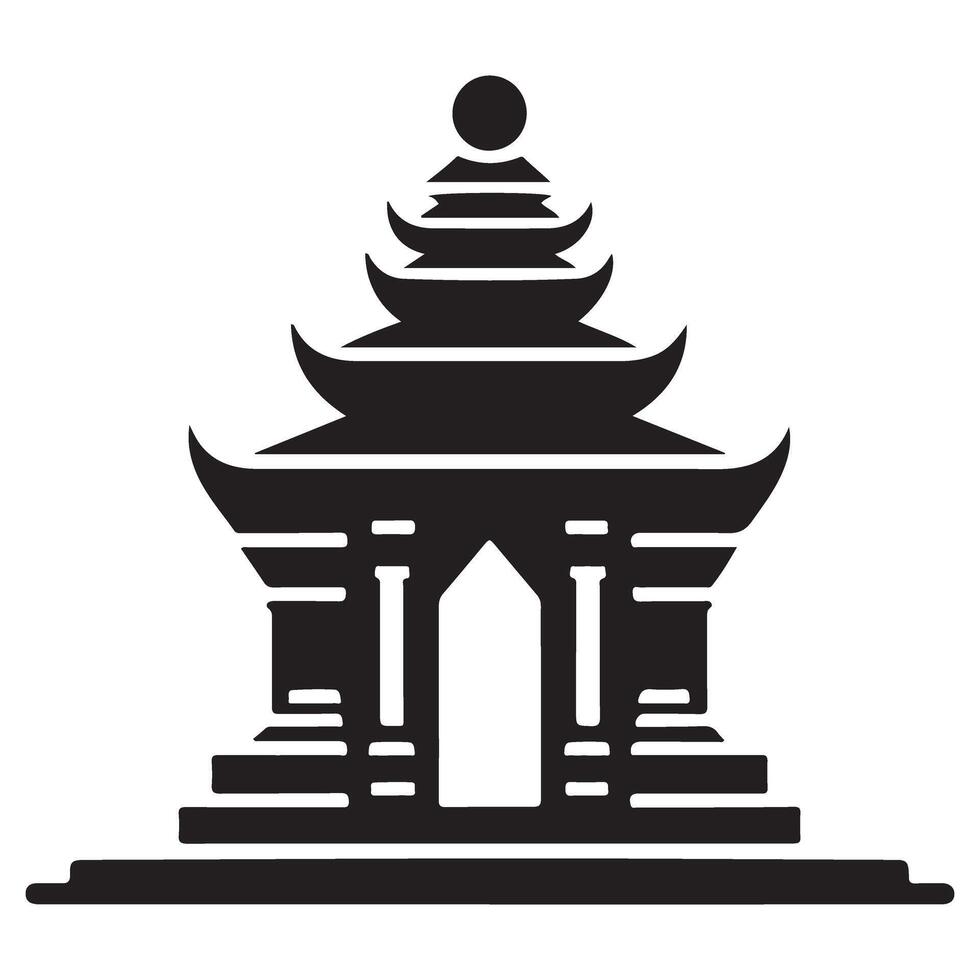 Discover Ancient Balinese Architecture with a Traditional Temple Icon vector