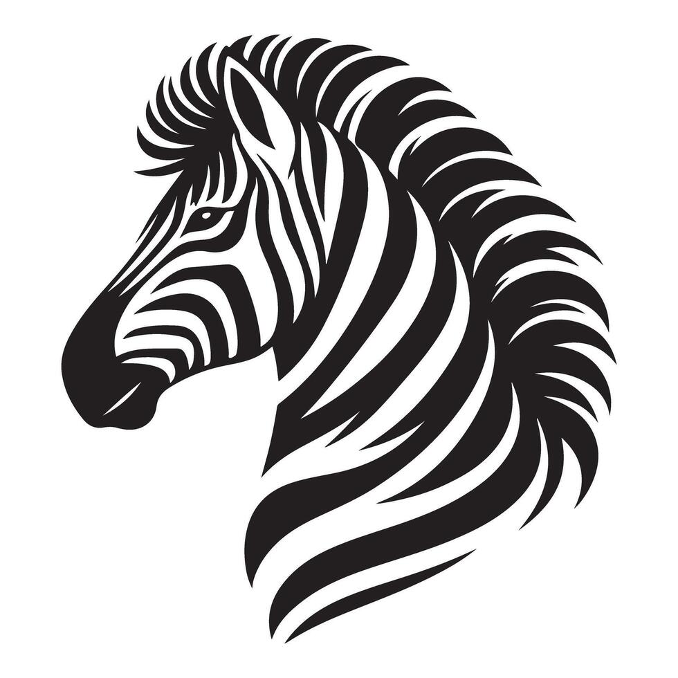 Majestic Zebra with Flowing Mane Illustration for Designs vector