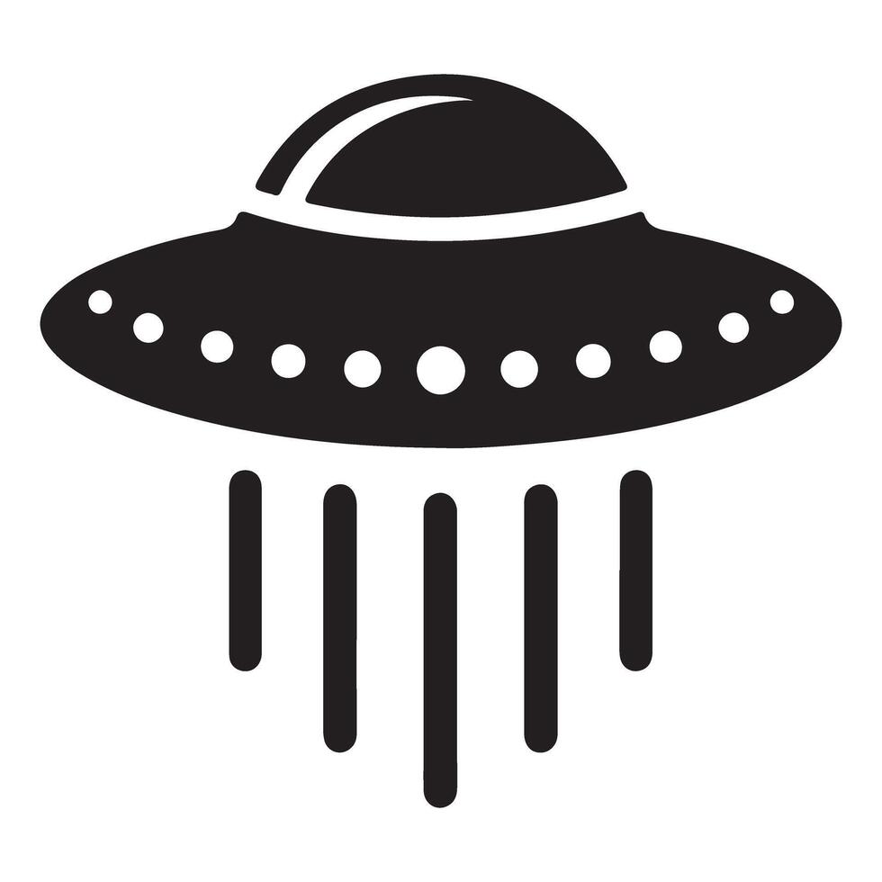 Flying Saucer Silhouette Design with Multiple Beam Lights vector